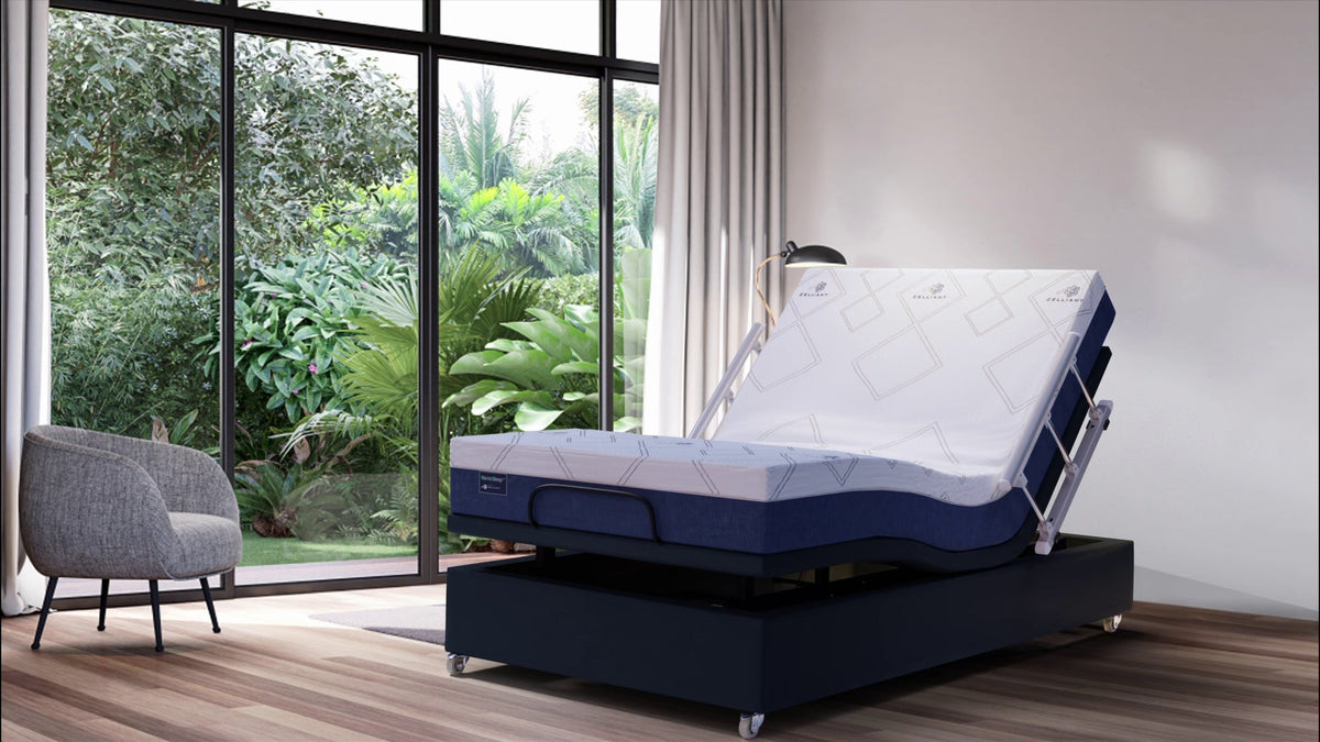 Ergonomic Adjustable Bed with Neutral Gravity Mode &amp; Medi-Foam Mattress