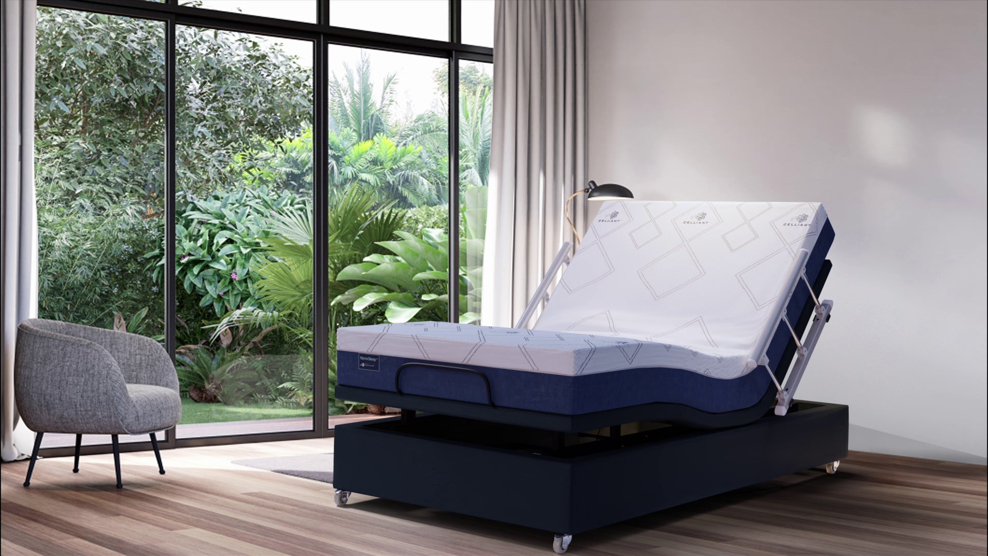Ergonomic Adjustable Bed with Neutral Gravity Mode & Medi-Foam Mattress