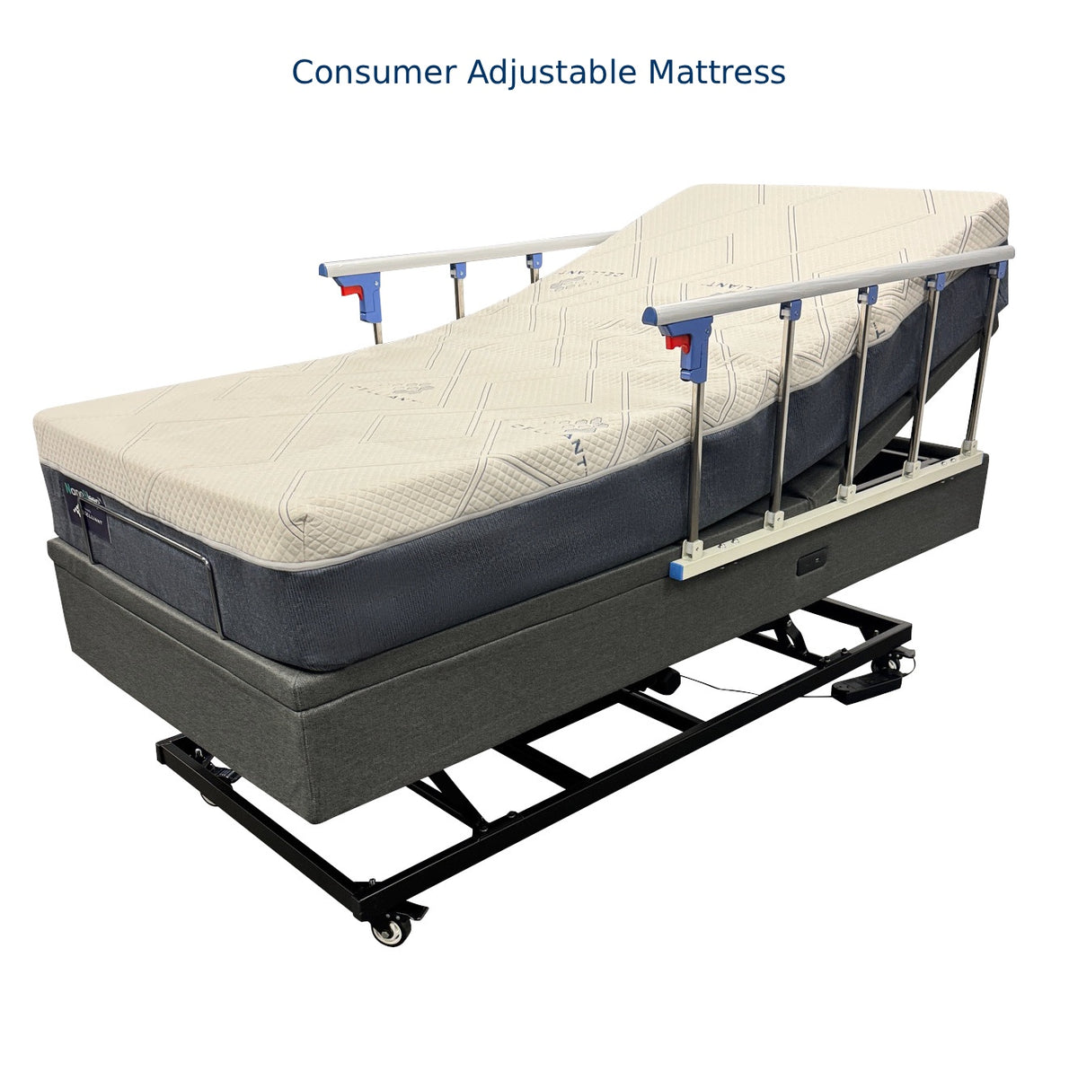Medical NanoSleep High-Low Adjustable Bed with Safety Rails