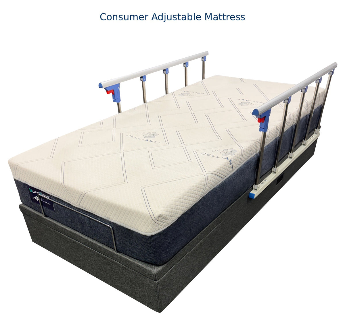 Medical NanoSleep High-Low Adjustable Bed with Safety Rails